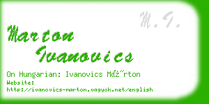 marton ivanovics business card